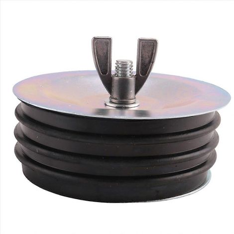 10 cm (4 Zoll) langer mechanischer Stahlstopfen mit Schraube und Flügelmutter für Spülbecken- oder Poolrohre (1/5)