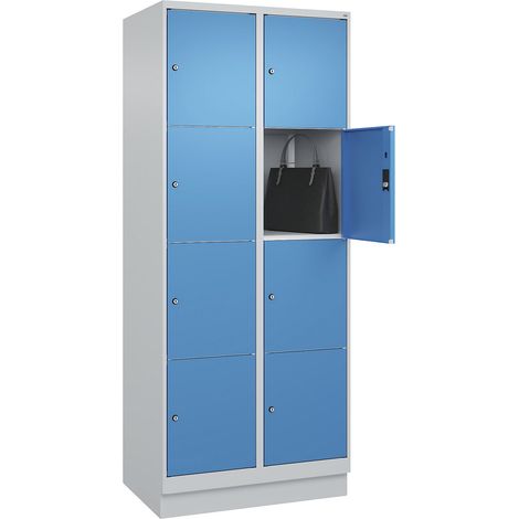 C+P, Vestiaire à 4 casiers Classic PLUS, 2 compartiments, gris
