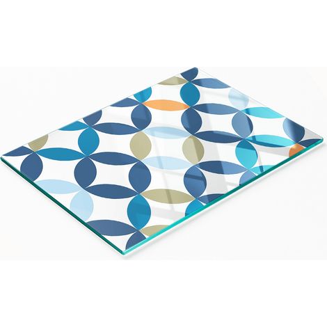 Tabla de cortar de cristal para cocina con figuras geométricas gráficas 80x52 cm (1/5)