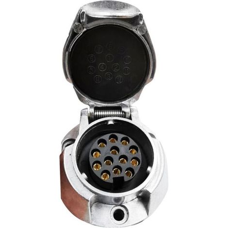 Prise de remorque 13 broches 12V en alliage d\'aluminium, connecteur de remorque femelle (1/4)