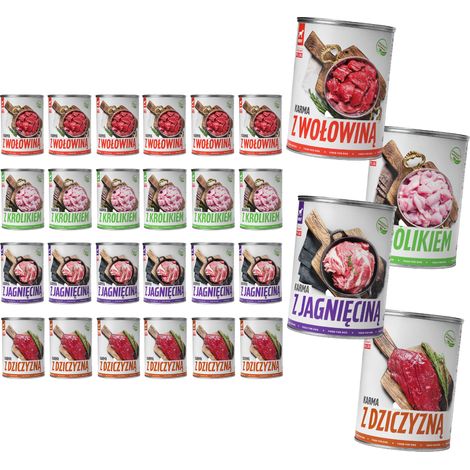 TufTuf Nassfutter für Hunde, Geschmacksmischung, Dose 24 x 800 g, Dosenfleisch (1/5)