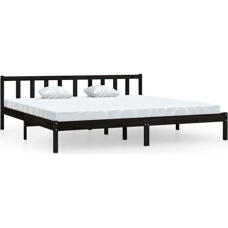 Maison Exclusive - Massivholzbett Schwarz Kiefer 200x200 cm