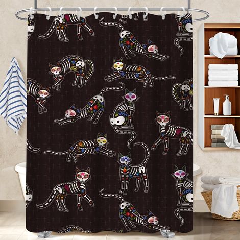 Rideau douche polyester 180x180 lavable séparation douche pour votre chalet à la montagne (1/5)