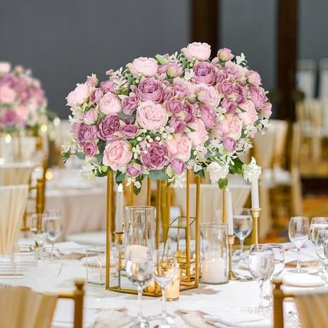 Lot de 4 Bouquets de Pivoines Artificielles en Soie pour Fête de Mariage, Centre de Table, Décoration int FLEUR-PLANTE ARTIFICIELLE (1/5)