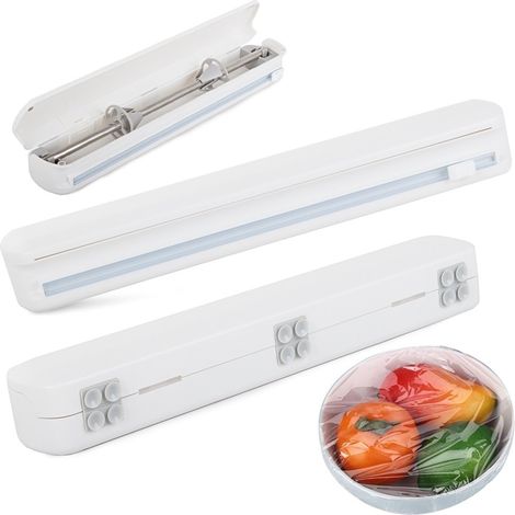 Distributeur de film alimentaire et de papier aluminium, porte-rouleau de 31 cm, fixation par ventouse, cuisine (1/3)