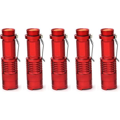 5 Mini lampe torche télescopique rechargeable, pour LED Rechargeable , rouge (1/5)
