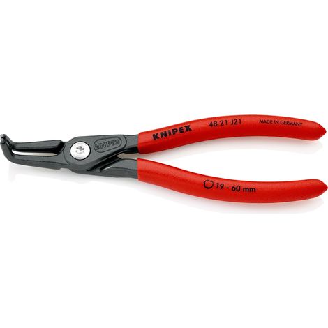 KNIPEX 48 21 J21 Pince de précision pour circlips pour circlips intérieurs d'alésage gaines PVC anti-dérapantes grise atramentisée 165 mm