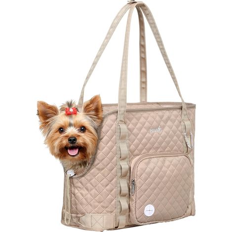 Sac de Transport Chat et Chien Matelassé, Sac à Main - Kaki (1/5)
