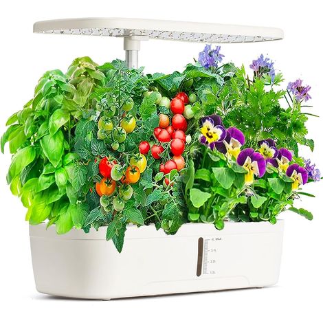 Système de culture hydroponique, kit de culture hydroponique à 12 bacs, kit de jardin d'herbes aromatiques d'intérieur, système de culture d'intérieur avec lampe de culture, minuterie automatique, hau