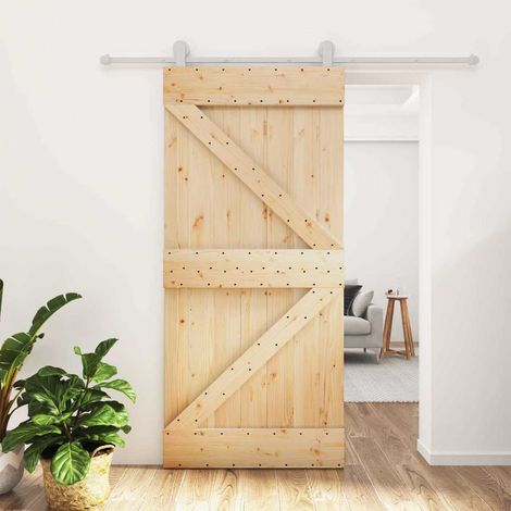 vidaXL Porta scorrevole Naturale e Bianco 95 x 210 cm