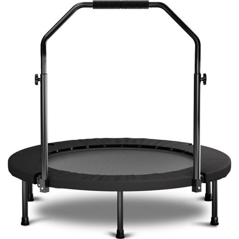 Trampoline pliable 101 cm noir avec poignée, ressorts standard, idéal pour le fitness et le divertissement à la maison (1/5)