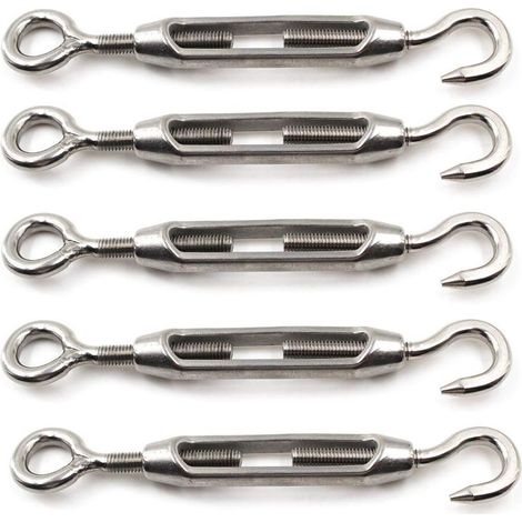 M8 Crochet & Eye Tendeur 304 acier inoxydable Pack Of 5 – Modèle (1/4)