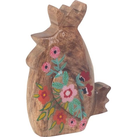 Signes Grimalt Figura De Gallina Figuras  Gallina De Madera Animales Marrón 3x10x15cm 32700