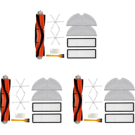 Lot de 3 pièces de rechange pour aspirateur robot laveur Xiaomi Mi Robot Vacuum Mop 2 STYTJ03ZHM : brosse principale, filtre HEPA et chiffon de nettoyage. (1/5)
