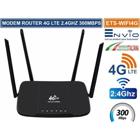 MODEM ROUTER WIRELESS 4G LTE  2.4GHZ 300MBPS 4 ANTENNE CON SLOT NANO SIM (1/3)