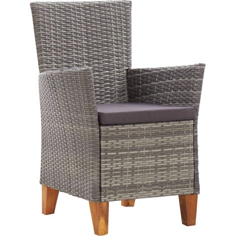 Maison Exclusive - Gartenstühle 2 Stk. mit Auflagen Poly Rattan G (1/5)