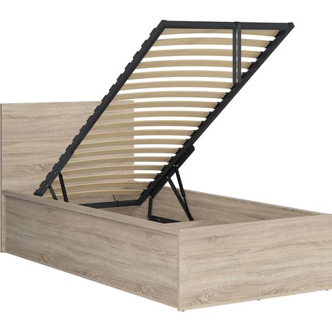 Bett mit Bettkasten 90x200cm Holzoptik