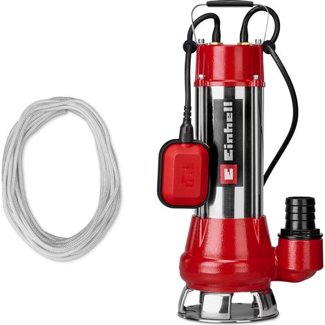 Einhell Schmutzwasserpumpe GC-DP 1340 G (1300 W, Ø 40 mm Fremdkörper, 23.000 L/h Fördermenge, max. 10 m Förderhöhe, Schwimmerschalter, Tragegriff, inkl. Universalanschluss)