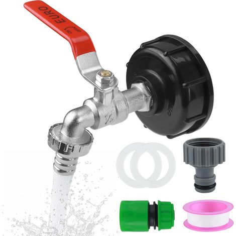 Robinet Cuve 1000L, 1/2" Robinet Cuve IBC en Alliage D'aluminium Accessoire de Réservoir IBC pour Robinet de Jardin, pour D'adaptateur de Cuve (1/5)