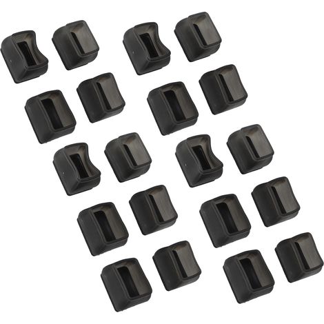20 Protège-pieds de chaise Rectangulaires Transparent Noir Feutre Anti-Rayures Anti-Bruit Housse pour Pieds de Table Lot (1/5)