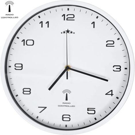 Funkwanduhr mit Quarzwerk 31 cm Weiß