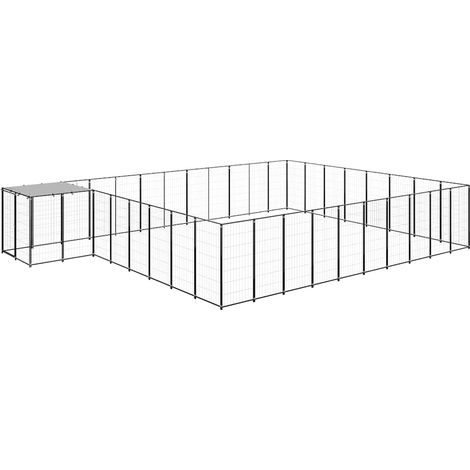 Maison Exclusive - Gabbia per Cani Nera 25,41 m² in Acciaio