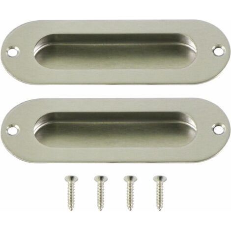 Set of 2 pcs Recessed handles for sliding door INOX Sliding Door Handles (1/4)