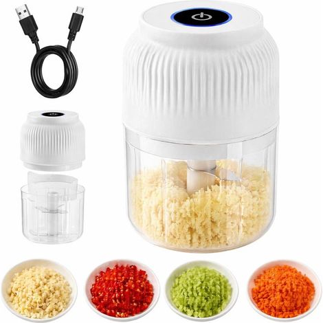 Beyamis Mini robot de cuisine électrique sans fil 300 ml [Gobelet en PP + Quatre lames Cyclone] (1/5)