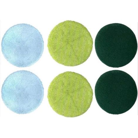 6pcs disques Microfibre interchangeables - Compatible avec le Balai motorisé électrique Duo Spinner, Rotalib et Turbo Spin (1/2)