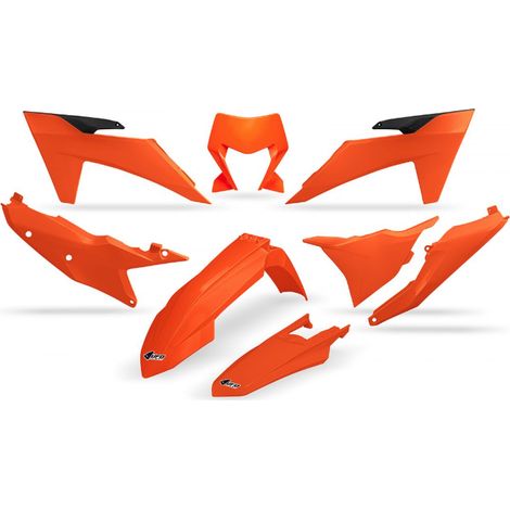 KIT DI PLASTICA UFO PER KTM EXC 150 / 250 / 300 TBI '24-'25, EXC-F 250 / 350 / 450 / 500 '24-'25 ARANCIONE