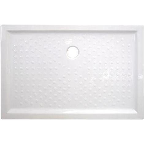 Receveur de douche céramique extra-plat 6 cm blanc 80x120cm (1/2)
