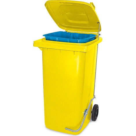 BRB Müllbehälter mit Fußpedal u. Klemmring, 120 Liter, BxTxH 480x550x930 mm (gelb)