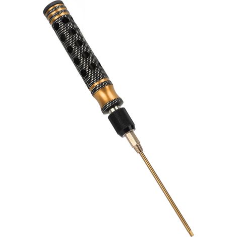 Kit d'outils de réparation pour voitures, bateaux et avions RC (1 pièce) - Tournevis hexagonaux, embouts inclus, couleur or (1/5)