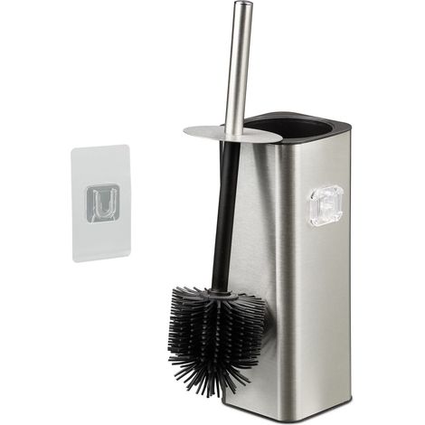 Scopino da WC a parete moderno bagno 36,5 x 9,5 x 10,5 cm con paraschizzi in plastica grigia 130017350
