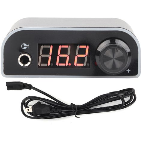 Alimentation numérique réglable pour machine à tatouer, écran LCD mini, tension ajustable 100-240V, prise US, accessoire de tatouage. (1/5)