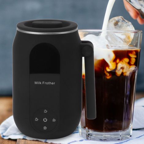 Elektrischer Milchaufschäumer für den Hausgebrauch, geeignet für heiße und kalte Milch, mit Rührschüssel und Milchaufschäumer, ideal für Latte Macchiato, Cappuccino und andere Kaffeespezialitäten, eur (1/5)