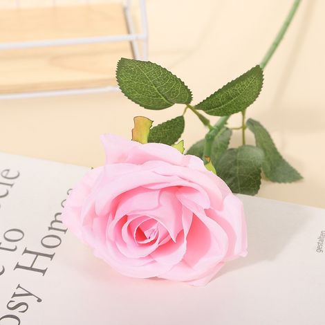 Roses artificielles en velours, forme courbée - rose Lot de 8 fleurs artificielles Décoration florale pour le salon : composition florale en vase L'accord parfait pour créer une ambiance festive -