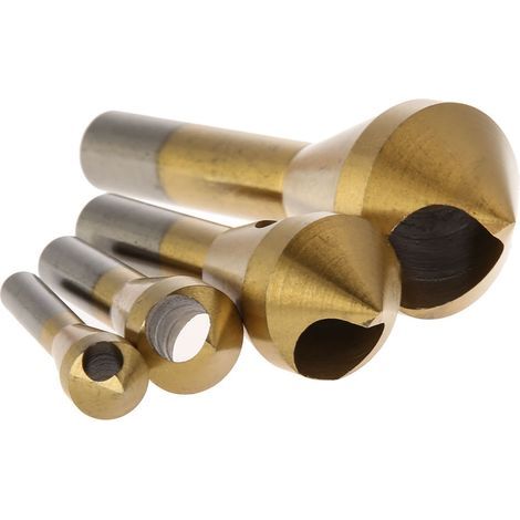 Juego de 4 brocas de chaflán, brocas cónicas para cortar metal, madera y plástico. (1/5)