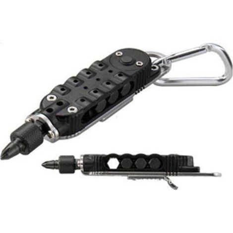 Mini tournevis multifonctionnel pour l'extérieur, tournevis en forme de porte-clés, outil de réparation Portable en acier (1/4)