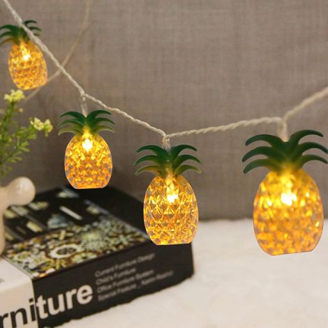 Hawaiian Fairy Lights, 3M 20 LED Pineapple String Lights, Tropical Summer String Lights, Hawaiian Fairy Lights for Indoor or Outdoor Hawaiian Party, Summer Party (A) (1/5)