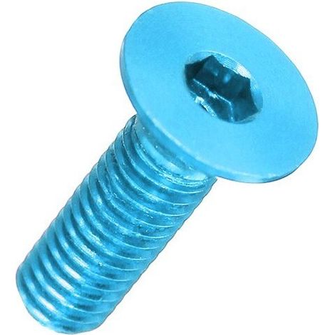 7075 Aluminium Alloy Countersunk Head Hex Socket Screws Model Hexagon Bolts M3x6/8/10/12/14/16mm M38mm  Light Blue (1/5)