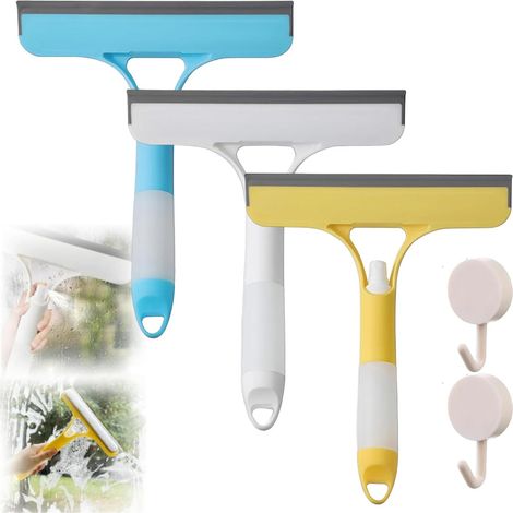 3 raclettes à vitres avec pulvérisateur, 3 en 1, pour douche (1/5)