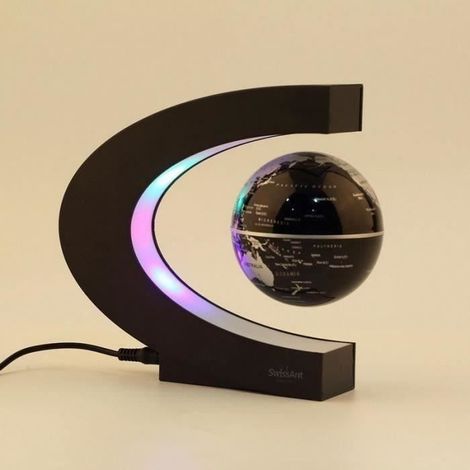 Lampe Décorative - SWISSANT - C forme LED Carte du monde - Noir - Métal - Intérieur (1/3)