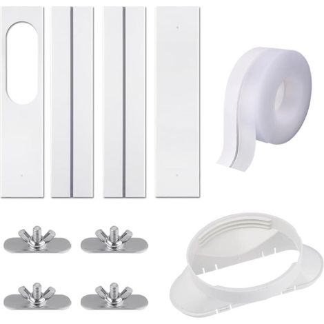 Portable AC window ventilation kit, adjustable PVC panel + seal for 13cm pipe (1/5)