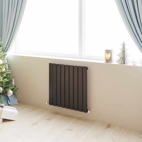 Acezanble Horizontal Flat Panel Radiator Central Heating Rad 600x612mm Single Black