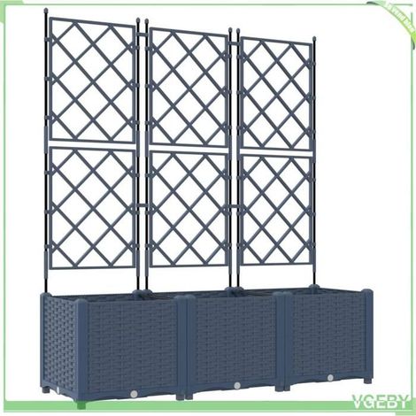 Cache-pot de jardin - FAFEICY - 42002863 - Gris - Acier - 120 x 40 x 143 cm (lot de 3) (1/5)