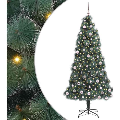 Árbol de Navidad artificial iluminado con set de bolas 240 cm vidaXL