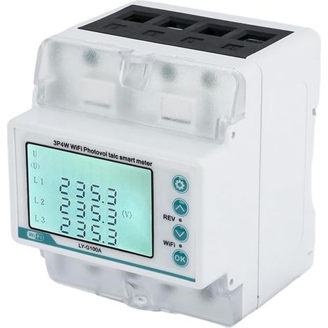 Compteur D'Énergie Bidirectionnel Intelligent Tuya WiFi Triphasé à 4 Fils 100 A, Protection Contre les Surtensions et les Sous-Tensions (1/5)