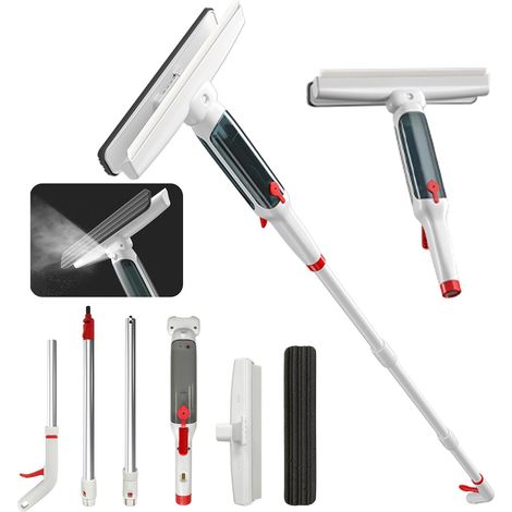 Kit de nettoyage de vitres professionnel 3 en 1 avec fonction de pulvérisation et collecteur d'eau