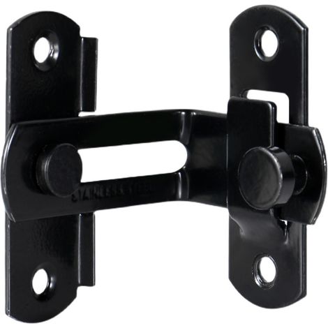 Loquet de porte à angle droit à 90 degrés, pêne coudé, levier de verrouillage coulissant pour porte et fenêtre, noir